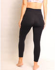 high waisted post pregnancy support leggings in black