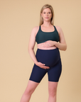 Maternity Bike Shorts - Ryan Ribbed Navy