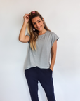 Relove ** Breastfeeding Top - Luxe Tee Grey Marle