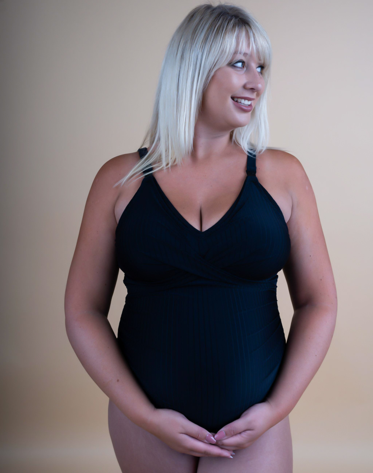 Nursing Swimsuit - Black One Piece | Cadenshae NZ