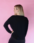 Relove ** Maternity Top - Grace Crew Neck Jumper Black