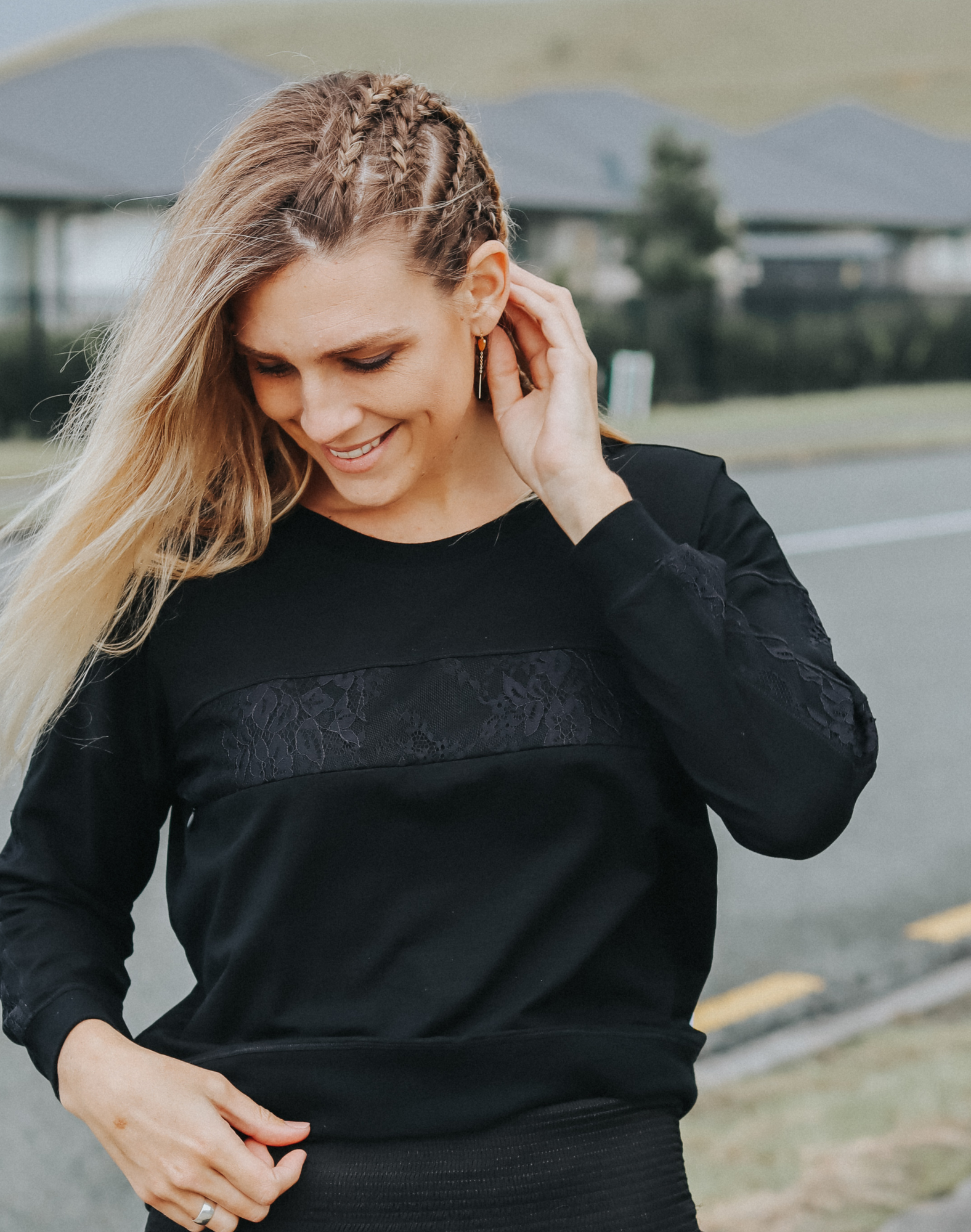 Relove ** Maternity Top - Grace Crew Neck Jumper Black