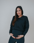 Relove ** Maternity Top - Grace Crew Neck Jumper Black