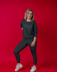 Relove ** Maternity Top - Grace Crew Neck Jumper Black