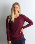 Relove ** Non BF - Women's Long Sleeve Top - Bamboo Long Sleeve Fig