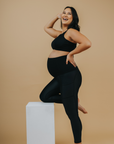 Maternity Leggings with Pockets - Classic Full Length Black