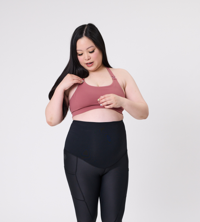 Maternity Leggings Classic 3/4 with Pockets Black