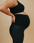 Maternity Leggings with Pockets - Classic Full Length Black