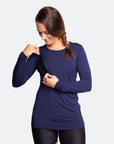 Relove ** Maternity Top - Bamboo Long Sleeve Tui Blue