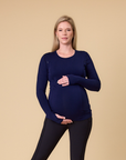 Relove ** Maternity Top - Bamboo Long Sleeve Tui Blue