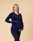 Relove ** Maternity Top - Bamboo Long Sleeve Tui Blue