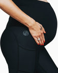 Relove ** High Waisted Maternity Shorts - Classic Bike Shorts Black