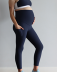 Relove ** Ryan Ribbed Maternity Leggings 7/8 Navy