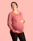 Relove ** Maternity Top - Crew Neck Jumper Rose Marle