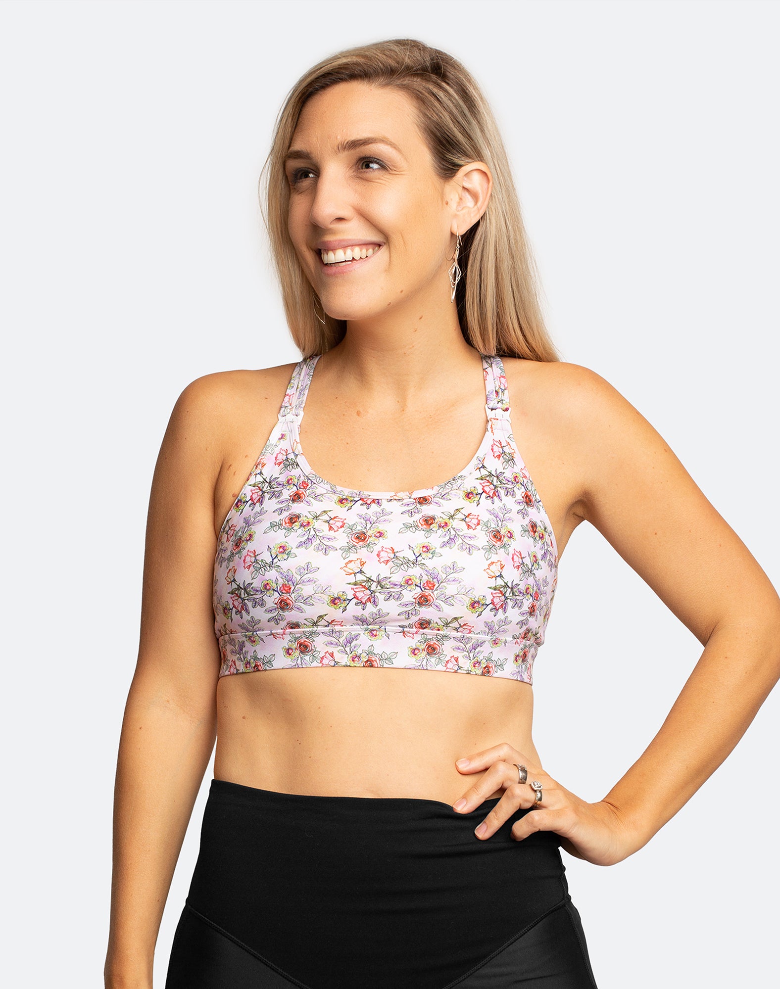 nursing function of a charm print cadenshae sports bra