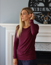 Bamboo long sleeve top with round neck