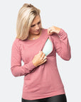 Relove ** Maternity Top - Crew Neck Jumper Rose Marle