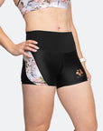 Relove ** Bloom Vibrant 3 inch Booty Shorts Black Blossom