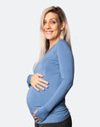 Relove ** Maternity Top - Bamboo Long Sleeve Baltic Blue