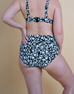 Back view of maternity bikini bottoms with high waistband