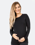 Relove ** Maternity Top - Bamboo Long Sleeve Black