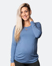 Relove ** Maternity Top - Bamboo Long Sleeve Baltic Blue