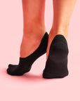 Back view of black ankle socks