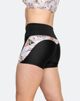 Relove ** Bloom Vibrant 3 inch Booty Shorts Black Blossom